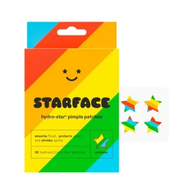 Image of Starface Rainbow Stars, Hydrocolloid Pimple Patches, Absorb Fluid and Reduce Inflammation, Cute Star Shape, Vegan Cruelty Free Skincare (32 Count)