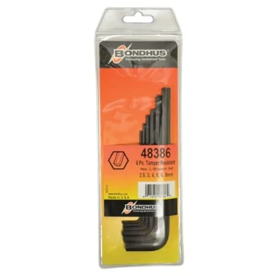 Image of Bondhus, SHSET6 Tamper Proof HEX Key Set 2.5MM 8MM, 48386