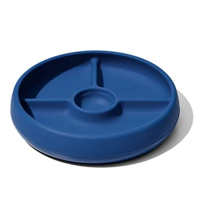 Image of OXO Tot Silicone Divided Plate Navy, 6.8x1.3 Inch (Pack of 1)