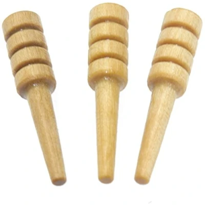 Image of Brimtoy Pack of 3 grooved wooden cribbage pegs Clear Varnished