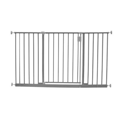 Image of Safetots Extra Wide Hallway Gate, 128cm 134cm, Matt Grey, Pressure Fit Baby Safety Barrier for Hallways and Spaces, Easy Installation
