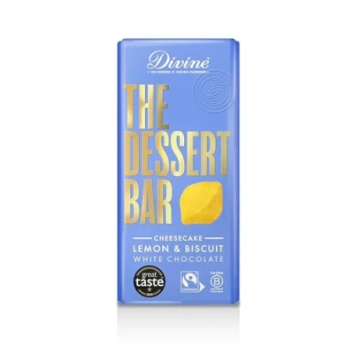 Image of Divine Chocolate Dessert Bar 26% White Lemon Cheesecake with Crisp and Biscuit 180g
