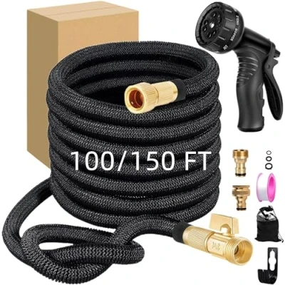 Image of XPendHoze 150FT Flexible Garden Hose HosePipes with 10 Function Spray Gun,3 Times Pipe Hoses 3/4&quot;,1/2&quot; &amp; Kitchen tap Fittings,Expandable Magic Anti Leakage Lightweight Easy Storage