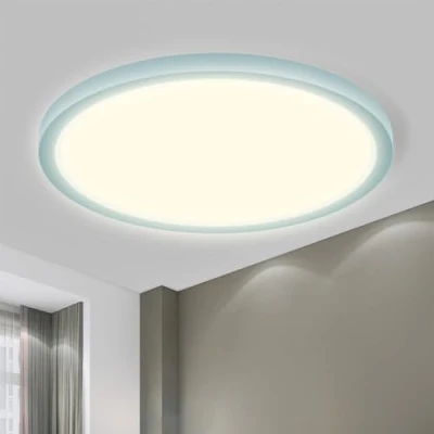 Image of LQWELL® Ceiling Light LED Lamp, IP44 Waterproof Bathroom Lamp Round Flat 18W 4000K 1600LM Modern Simple Thin for Living Room Bedroom Kitchen Office, 220 * 24mm (Purple)