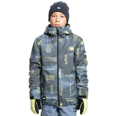 Image of Quiksilver Snow Jacket Mission Printed Youth JK Grey 6 7Y