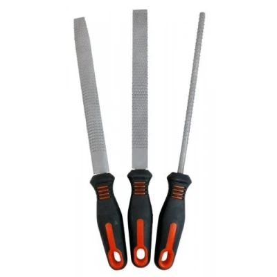 Image of 3PC 200MM WOOD RASP CARPENTERS FILE SET 8&quot; FILER FLAT ROUND HALF WORK