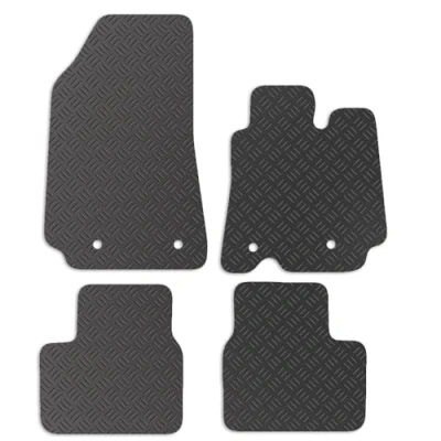 Image of Carsio Rubber Car Mats For Renault Arkana 2021+ Onwards Tailored Fit Floor Mat Set Complete Accessory Black Custom Fitted All Weather &amp; Heavy Duty, Anti Slip Backing with Clips