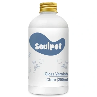 Image of Air Dry Clay Glaze, 200ml Gloss Varnish for Drying Clay, Pottery and Acrylic Paint, Colourless, Watertight, Scratch Resistant