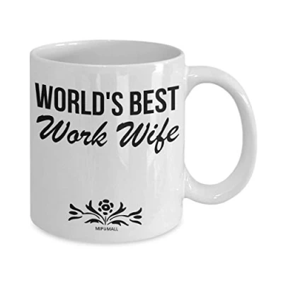 Image of MIPOMALL World&#039;s Best Work Wife Mug Cup Gifts Leaving for Colleagues Boss Friends Men Women Mothers Day Birthday Christmas Presents MG0010