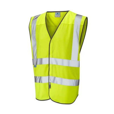 Image of Leo Workwear Arlington Hi Vis Yellow Coolviz Waistcoat#XL