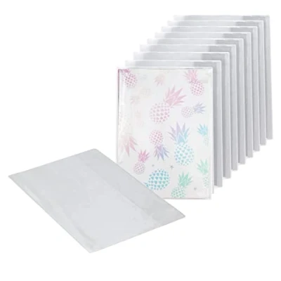 Image of EXERZ A4 Exercise Book Cover Clear Water Resistant 10PK Slip On Protective Jackets for Notebook, PVC Sleeve (A4 x 10)