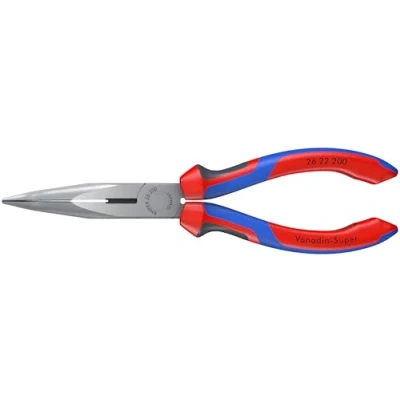 Image of KNIPEX 26 22 200 SBA Tools Long Nose Pliers with Cutter, 40 Degree Angled, Multi Component (2622200SBA)