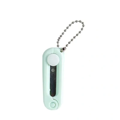 Image of Mini Scissors Telescopic Small Craft Portable Thread Cutter Stainless Steel Foldable Morandi With Key
