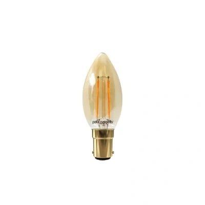 Image of paul russells B15 Small Bayonet Cap LED Filament Pack of 1 2.5Watt 20W Equivalent 200LM Lumen 2200K Amber SBC Candle C35 Bulbs Home Décor Energy Saving Non Dimmable Light Extra Warm White