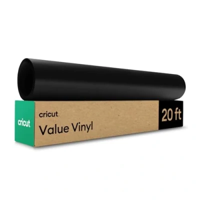 Image of Cricut Value Vinyl Matte, Black 12 in x 20 ft (1)