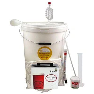 Image of 40 Pint (5 Gallon) Homebrew Beer Making Starter Kit St Peters Ruby Red Ale, Home Brew Microbrewery