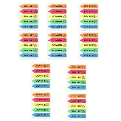 Image of Supoion Sign Here Stickers, Tabs, Easy to Post Date Stickers Flag for Annotating Books, Reading