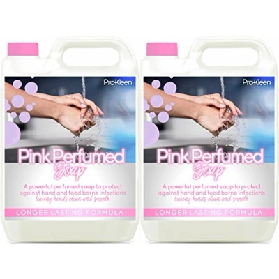 Image of 2 x 5 Litres Pro Kleen Luxury Pearlised Pink Perfumed Soap
