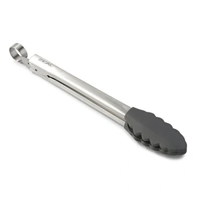 Image of Zeal J140T Silicone Non Stick Kitchen Tongs with Stainless Steel Handle (26cm) Dark Grey