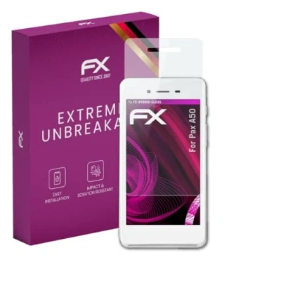 Image of atFoliX plastic Glass Protective Film compatible with Pax A50 Protector, 9H Hybrid FX Screen Protector of