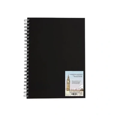 Image of DJP A4 Sketch Book, 130gsm Cartridge Paper Hardback Wiro Bound Portrait Sketchbook for Drawing &amp; Sketching 40 Sheets/80 Pages