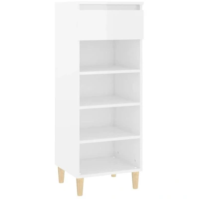 Image of vidaXL Shoe Cabinet High Gloss White 40x36x105 cm Engineered Wood