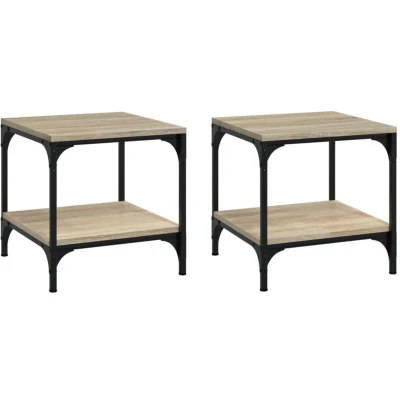 Image of vidaXL Side Tables 2 pcs Sonoma Oak 40x40x40 cm Engineered Wood