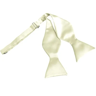 Image of Men&#039;s Italian Satin Self tie Bow Ties (Ivory)