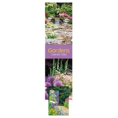 Image of 2025 Super Slim Month to View Spiral Bound Hanging Wall Calendar + Pocket Diary Home Office (Gardens)