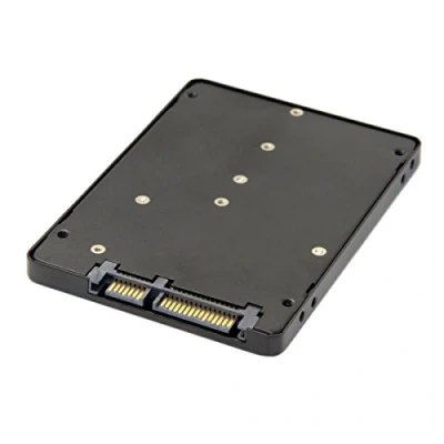 Image of JSER B+M Key Socket 2 M.2 NGFF (SATA) SSD to 2.5 SATA Adapter Card with Metal Housing Black