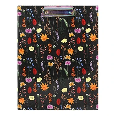 Image of Pukka Pad Bloom A4 Padfolio Document Storage Clipboard with Inner File Folder and Notepad 32 x 13.5cm Black