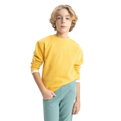 Image of DeFacto Boy&#039;s B7772A8 Sweatshirt, Yellow, 4 5 Years