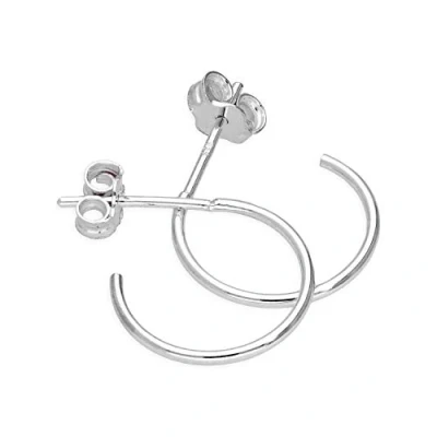 Image of Sterling Silver Open 14mm Hoop Stud Earrings