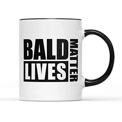 Image of SmartyPants Bald Lives Matter Mug Funny Joke Novelty Mens Man Gifts Presents Baldi Birthday Christmas Xmas Grandad Grandpa Dad Uncle Office Ceramic Tea Coffee Cup (Black Handle Prime)