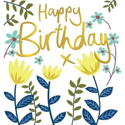 Image of Lucilla Lavender Colourful Flower Assortment Happy Birthday Card Greeting