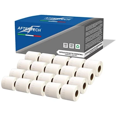 Image of Aftertech 20x 99019 59x190mm Compatible adhesive label rolls (110 Labels/roll = 2200 total) for Dymo LabelWriter Seiko SLP labelmakers printers S0722485 20x99019