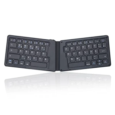 Image of Perixx PERIBOARD 805 Ergo, Wireless Foldable Ergonomic Keyboard, Very Thin Design to Carry While Traveling, Compatible with iOS, Android, Windows Devices, Dark Gray, 11681