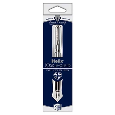 Image of Helix Oxford Premium Fountain Pen (Stainless Steel) with Plastic Free Packaging