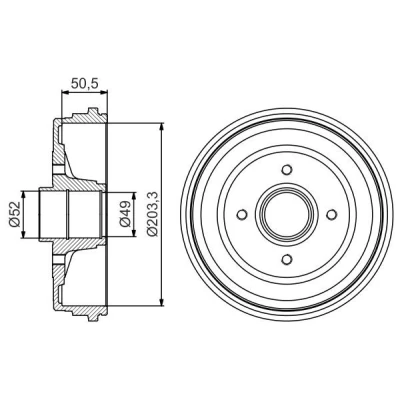 Image of 8200290352 Brake Drum BOSCH 0 986 477 205 without wheel bearing 237mm Rear Axle RENAULT: CLIO 3, Modus / Grand