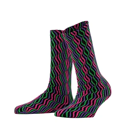 Image of FALKE Women&#039;s Hallucinate 30 DEN W SO Sheer Patterned 1 Pair Socks, Black (Black 3009), 5.5 8