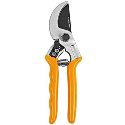 Image of GRÜNTEK Raven 200mm Professional Anvil Secateurs Japanese SK5 Blade, Teflon Coated, Ergonomic Design Perfect for Precision Pruning