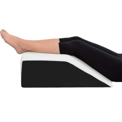Image of TT ThreadTrade Leg Elevation Pillow, Wedge Pillow For Legs, Rest Support, Post Surgery Bed Rest, Reduce Back Pain, Hip Pain &amp; Knee Breathable Washable, (Black White)