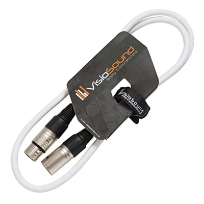 Image of Male to Female XLR Mic Lead/Balanced Microphone/Mic Patch Cable / 7 Colours 1m White