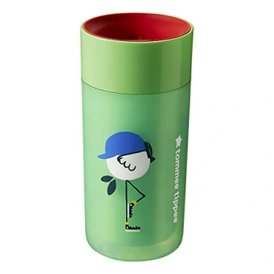 Image of Tommee Tippee Easiflow 360, Lip Activated Trainer Cup with Handles, Spill Proof, 12m+, Green, 1 Pack