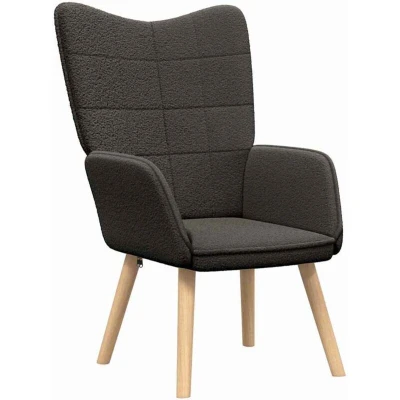 Image of vidaXL Relaxing Chair Dark Grey Curly Wool like Fabric