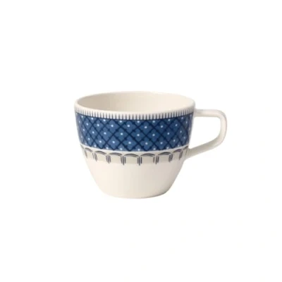 Image of Villeroy &amp; Boch Casale Blu Coffee Cup, 250 ml, Premium Porcelain, White/Blue