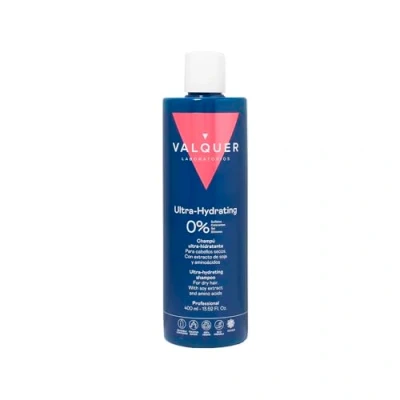 Image of Valquer Ultra Hydrating Shampoo For Dry and Damaged Hair A delicate exclusive Formula to revive hydrate hair. Zero%: free of sulfates, salts, parabens, silicones dyes. 400 Ml