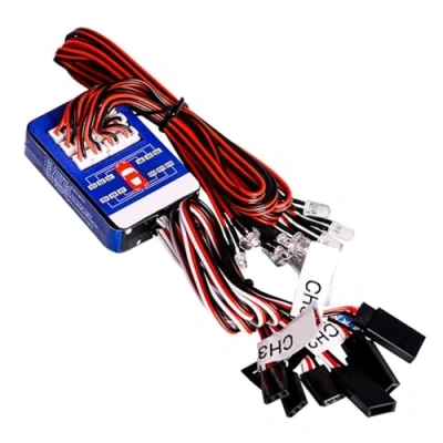 Image of WANGCL RC Car Lights Kit 12 LED Steering Brake Lighting System Smart Simulation Strobe Light for 1/10 Auto/LKW/Crawler