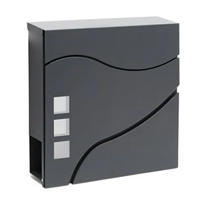 Image of Letterbox Modern Design V28 Wall Mounted Newspaper Compartment Anthracite Lockable