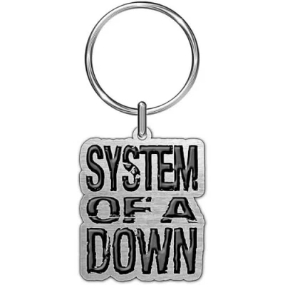 Image of System Of A Down Logo Keyring (One Size) (Silver/Black)
